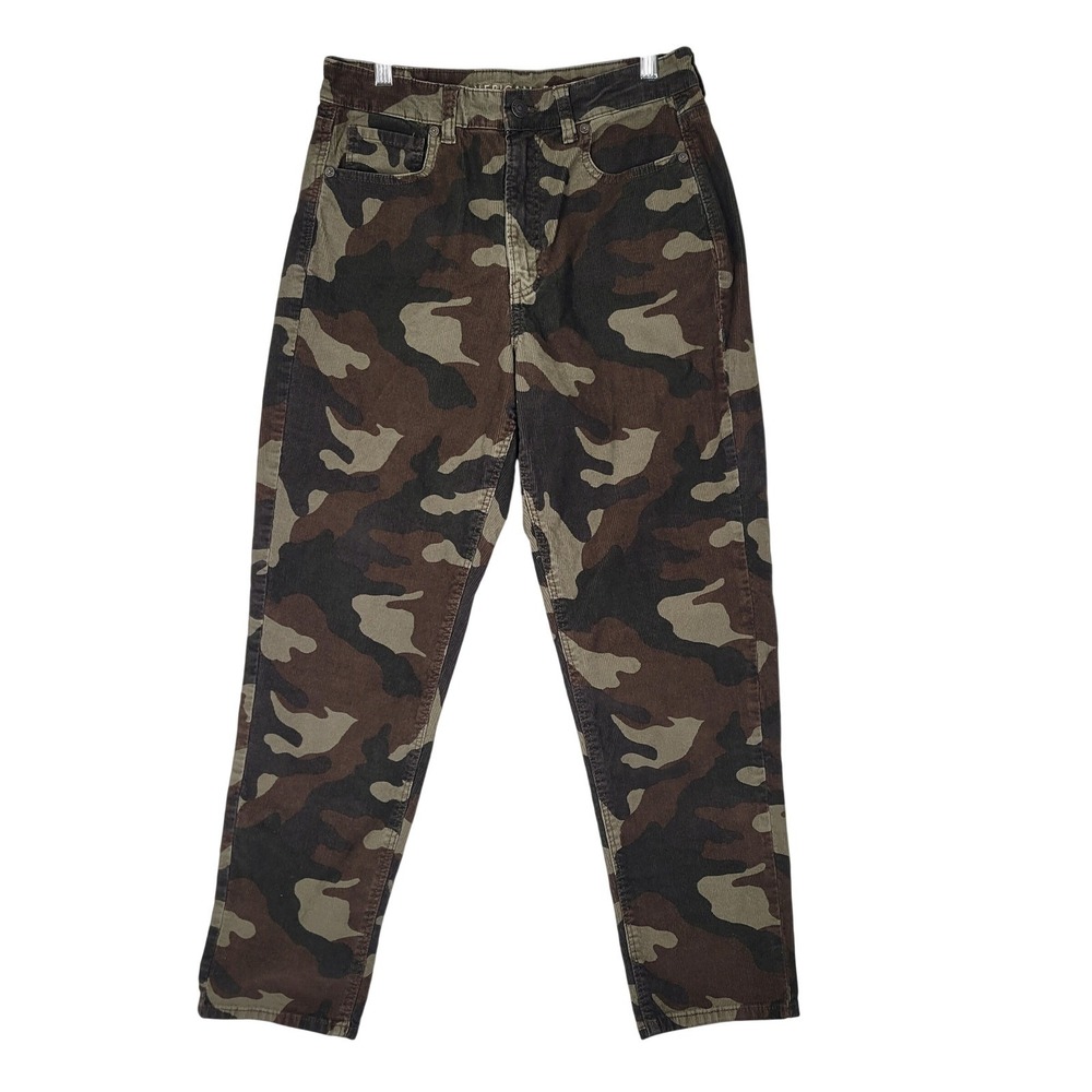 American Eagle Outfitters Corduroy Camo Mom Jeans Size‎ 6 Super Stretch